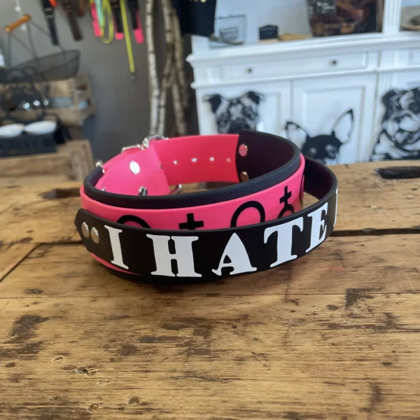 I hate men Biothane Halsband – Bild 3
