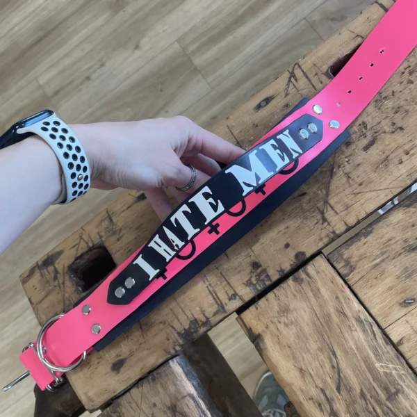I hate men Biothane Halsband – Bild 2