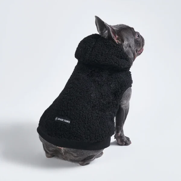Teddy Sherpa Hundejacke - Schwarz – Bild 3
