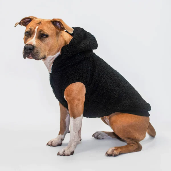 Teddy Sherpa Hundejacke - Schwarz